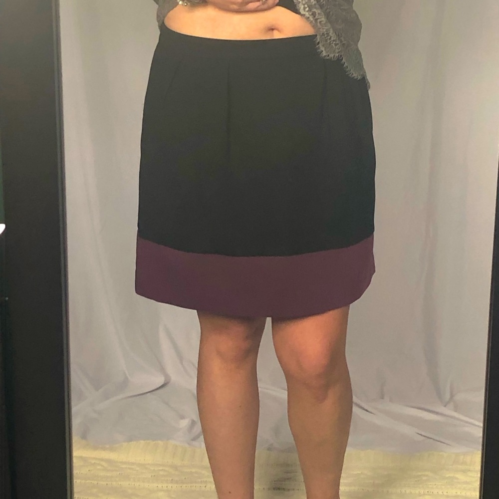 Banana Republic 12 black & purple color block skirt NWOT